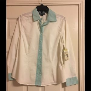 Petite Ls Essen shirt White and Turquoise